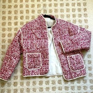 Floral thin puffer jacket